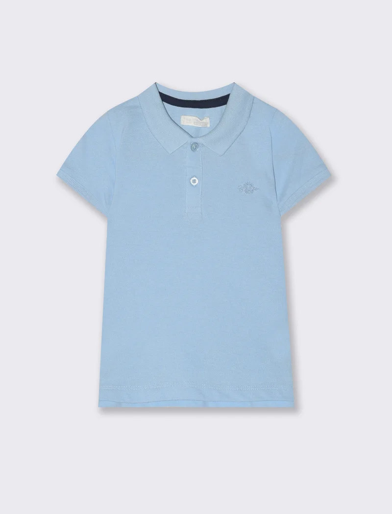 T-shirt modello polo da neonato - Azzurro