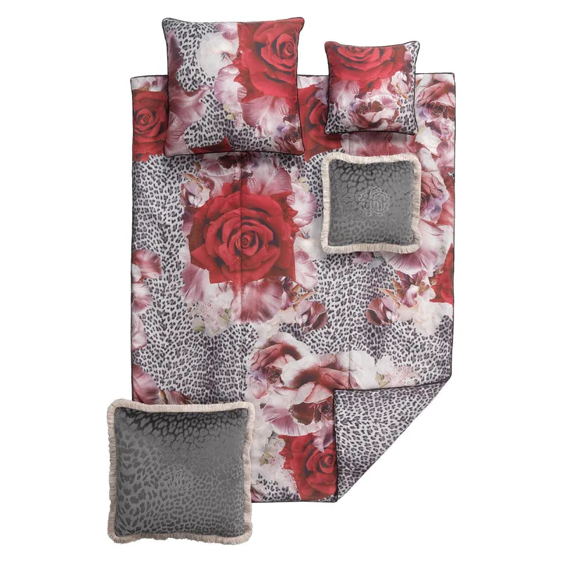 Telo arredo Copridivano in Plaid Grandecor in Seta Rose-leopard Roberto Cavalli Moderno