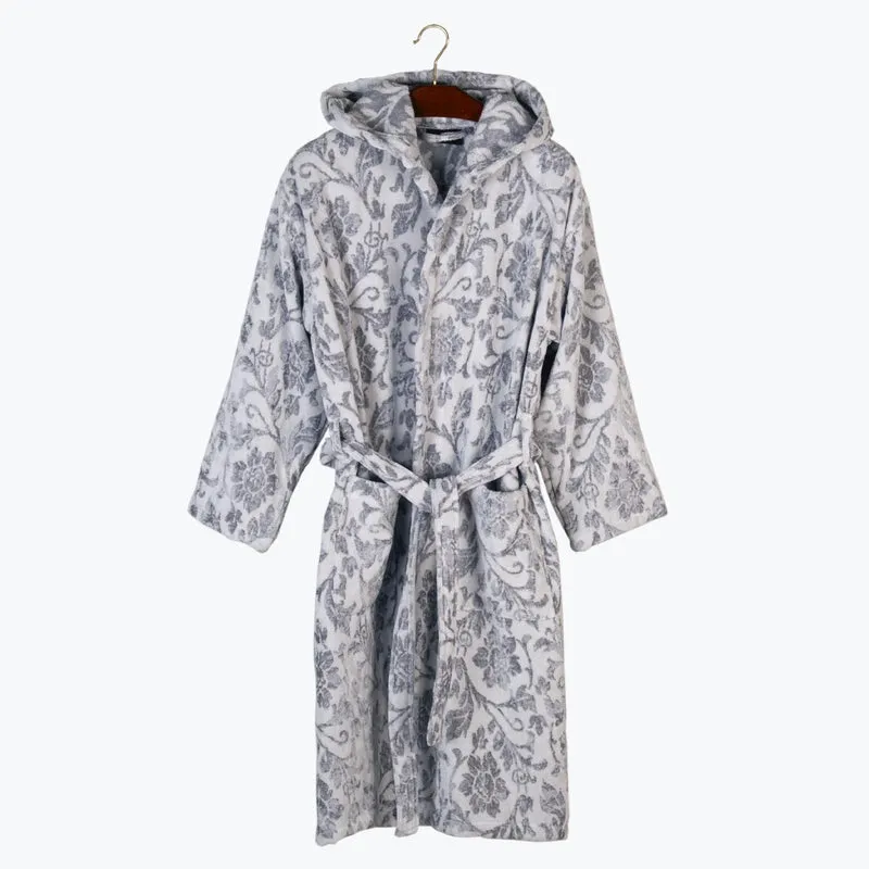 Accappatoio con Cappuccio roma silver Moderno in Spugna 450 gr/mq