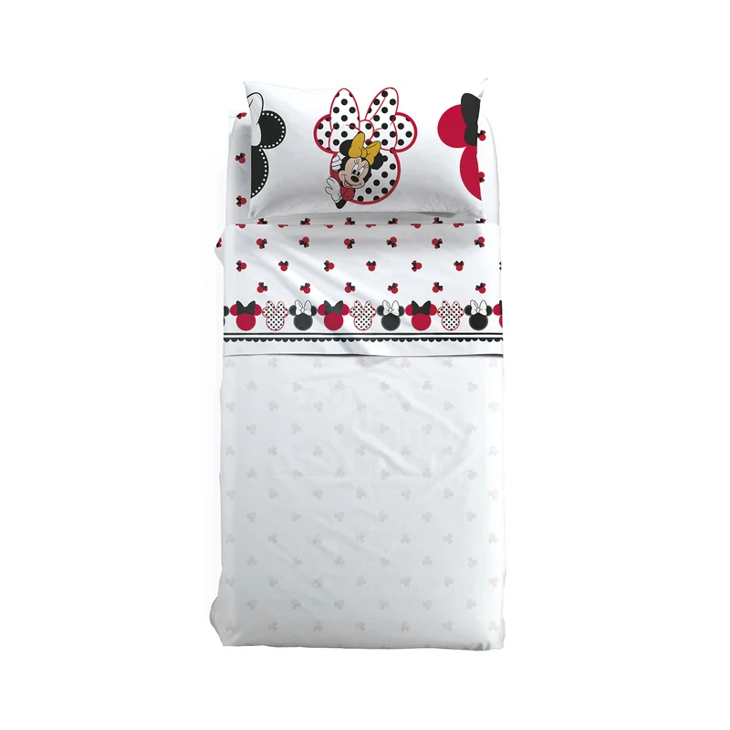 Completo Lenzuola minnie pois in Cotone
