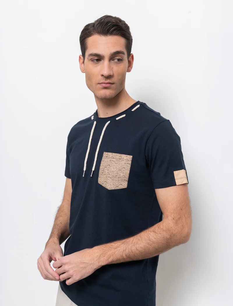 T-shirt con coulisse da uomo - Blu