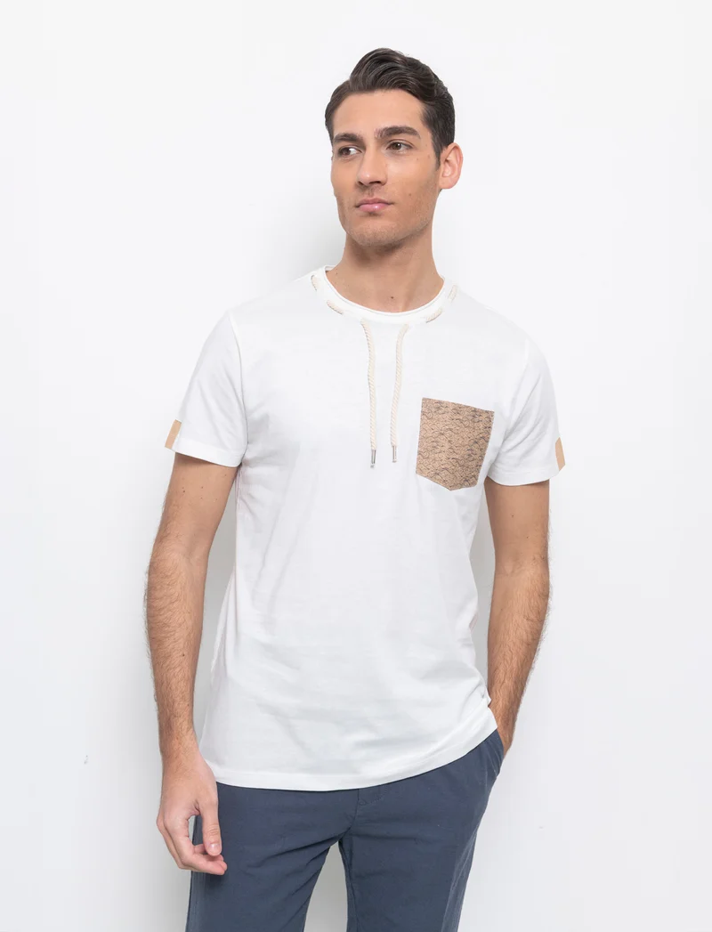 T-shirt con coulisse da uomo - Bianco
