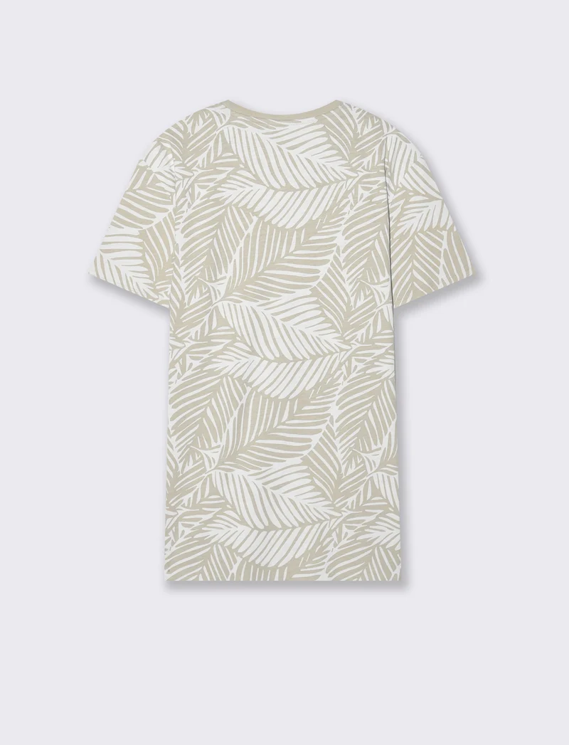 T-shirt in cotone con stampa all over da uomo - Grigio ghiaccio