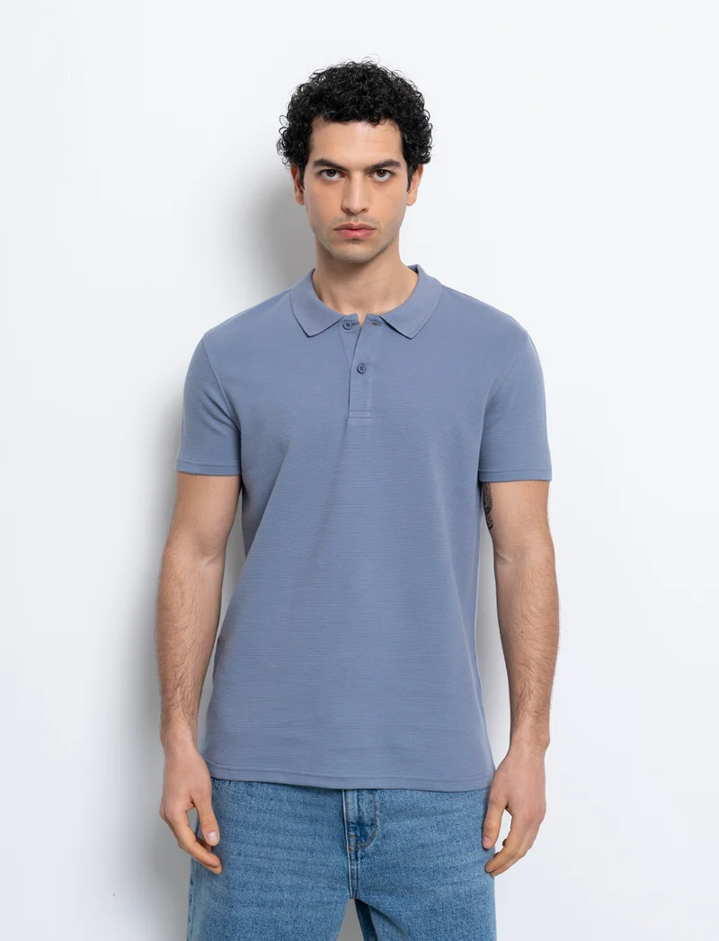 Polo in tessuto struttura ottoman da uomo - CARTA DA ZUCCHERO