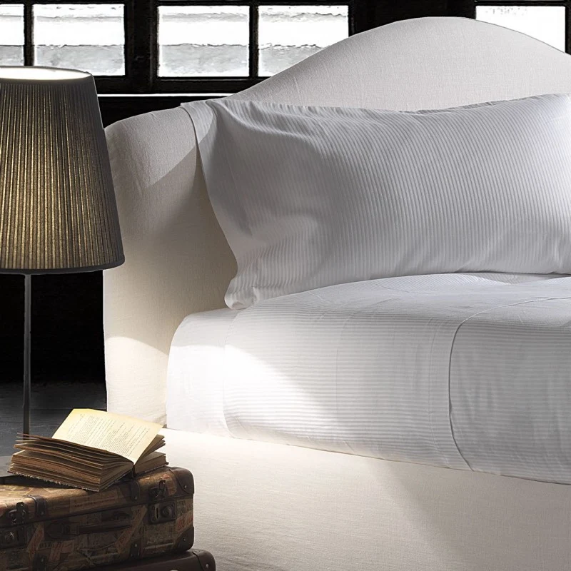 Lenzuolo in raso rigato Iseo, cm 210x300 (letto alla francese)