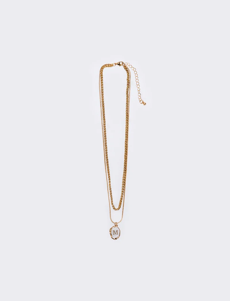 Collana 2 fili con lettera - Var 5