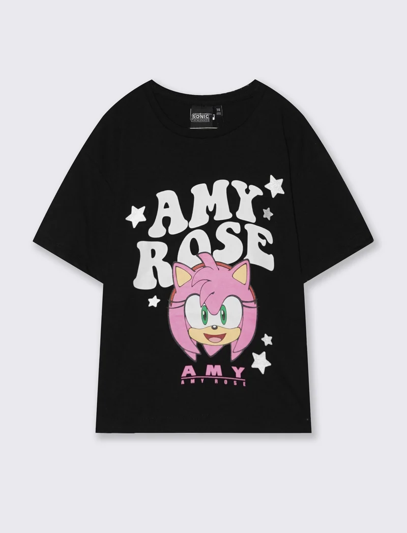 T-shirt Amy Rose in cotone versatile - Nero