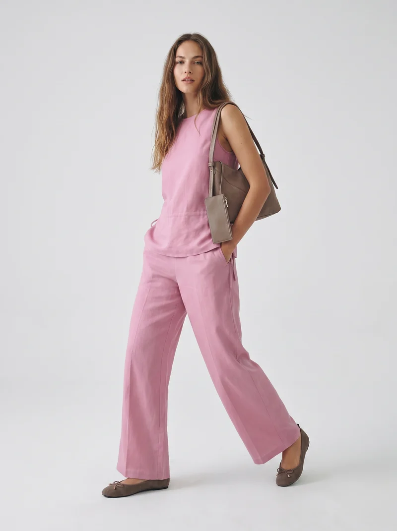 Pantalone con Elastico Dietro - Rosa