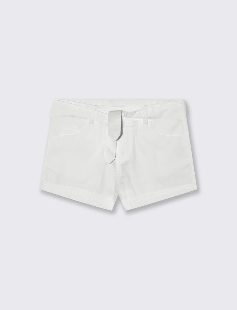 Pantaloncino cinque tasche da bambina - Bianco