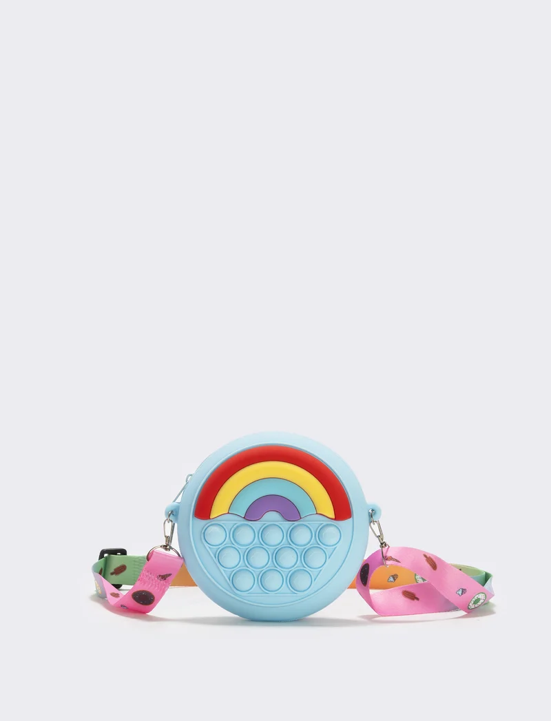 Borsetta pop it arcobaleno divertente - Azzurro