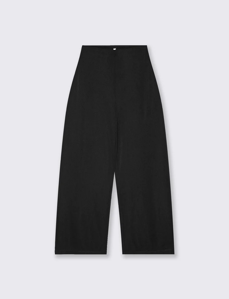 Pantalone Gamba Larga con Pinces - Nero