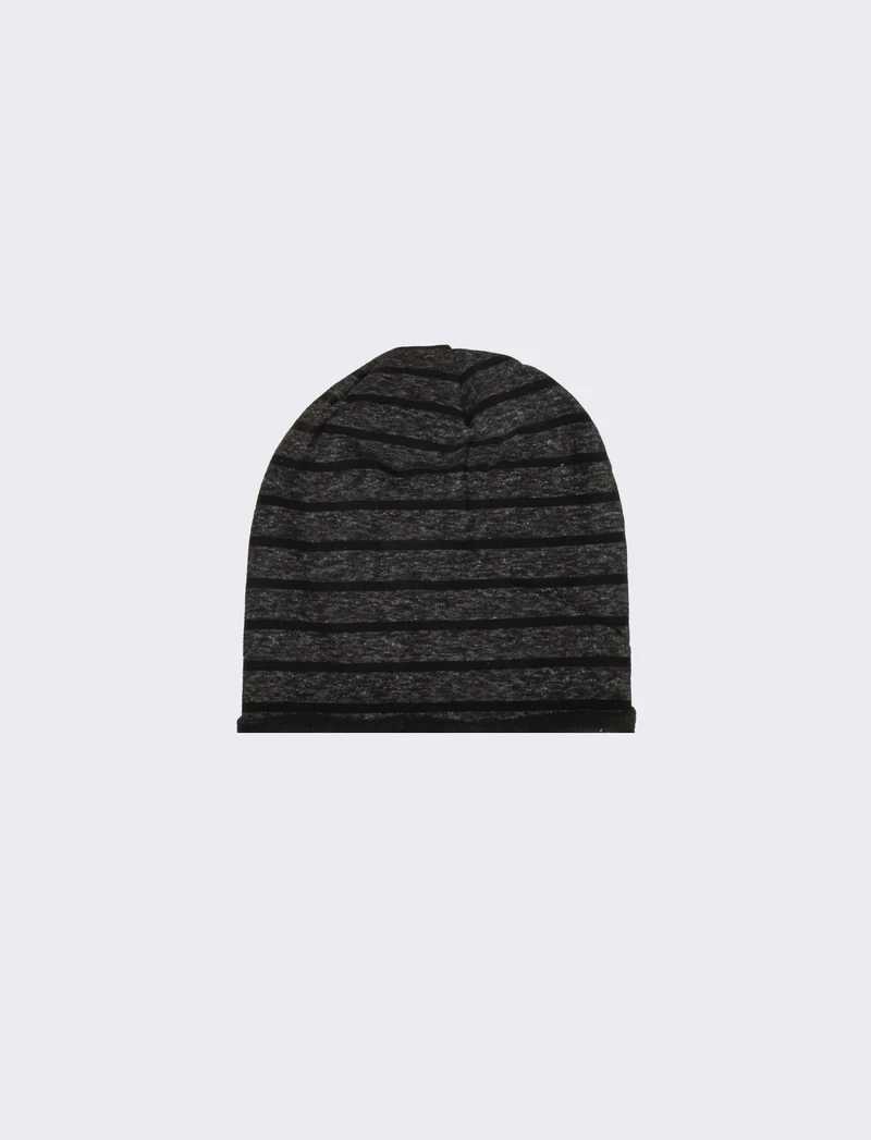 Cuffia a righe french terry uomo - Nero