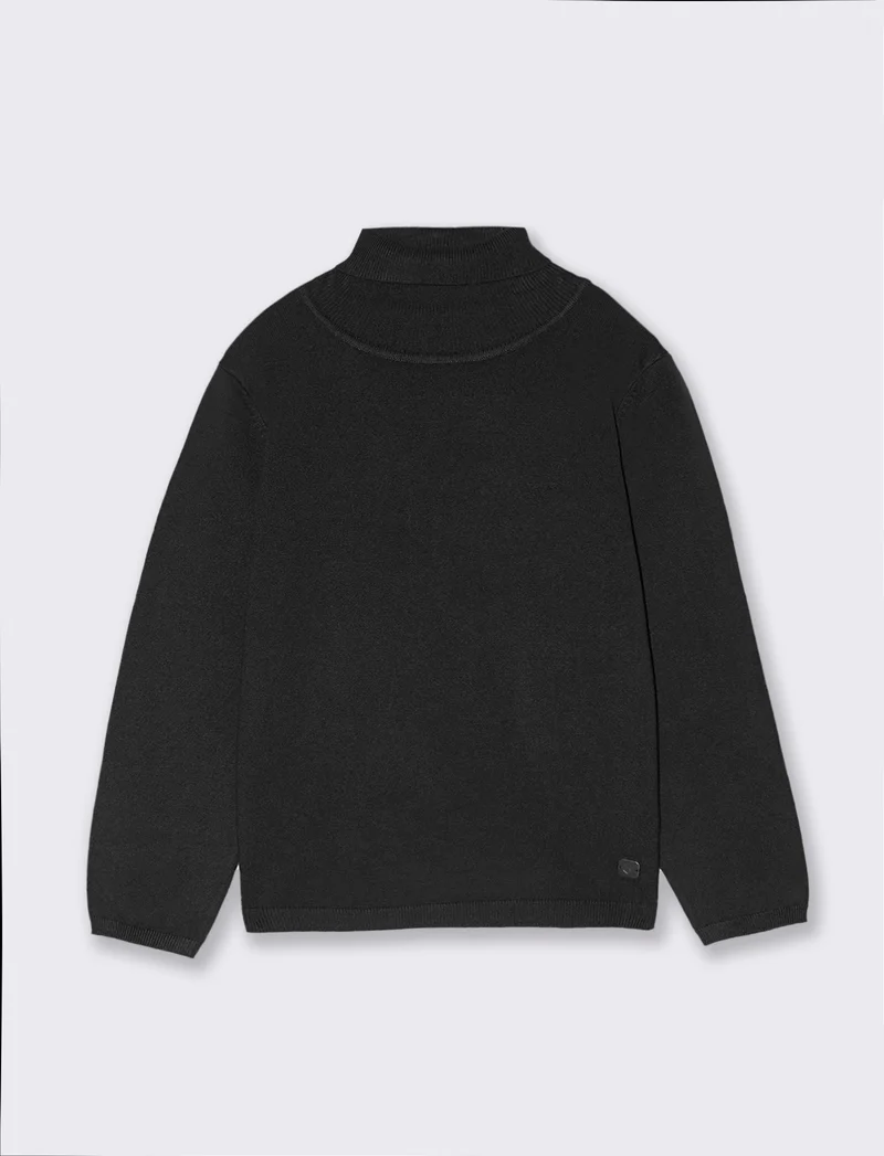 MAGLIA COLLO ALTO viscosa nylon - Nero