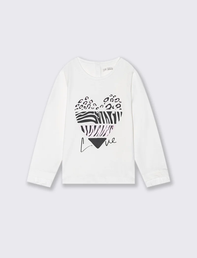 T shirt con stampa - Bianco panna