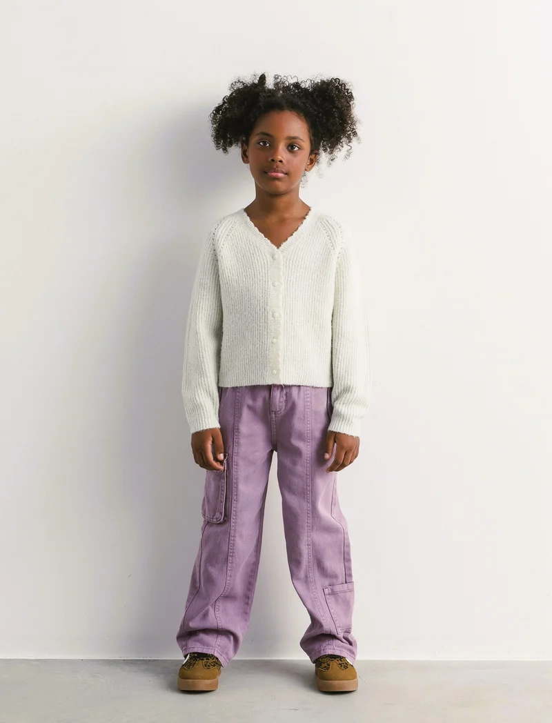 Pantaloni gamba ampia con tasche. - Rosa