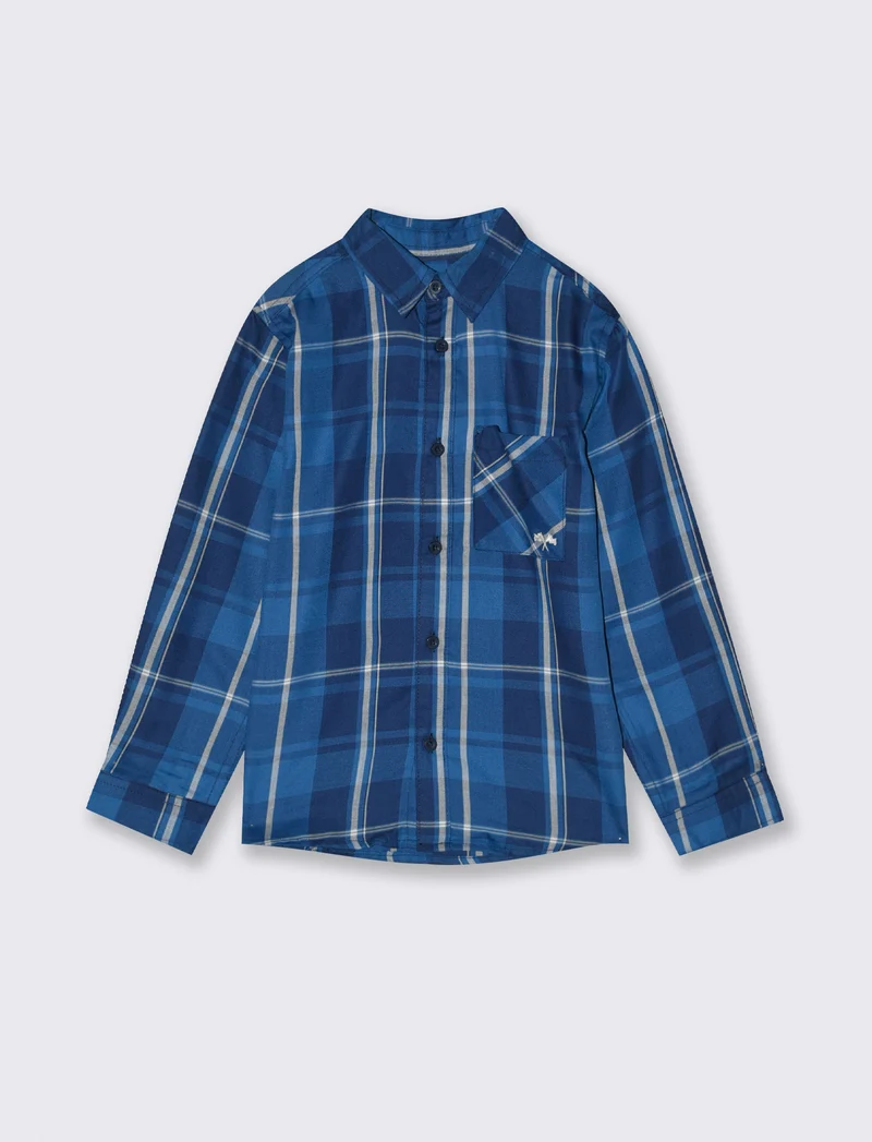 CAMICIA IN COTONE - Blu