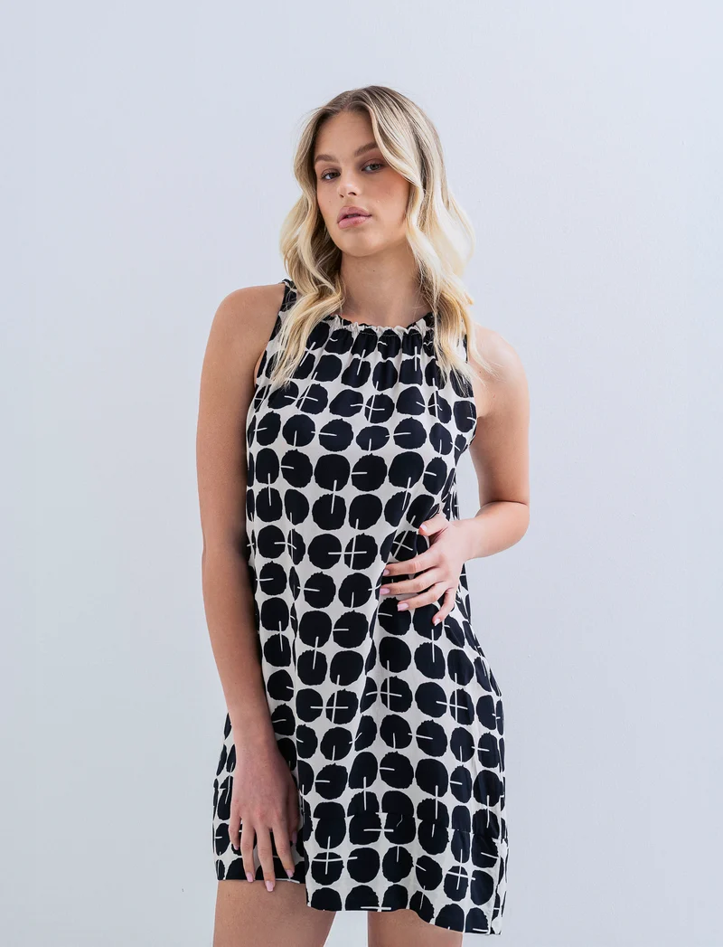 Vestito in viscosa stampato - Nero
