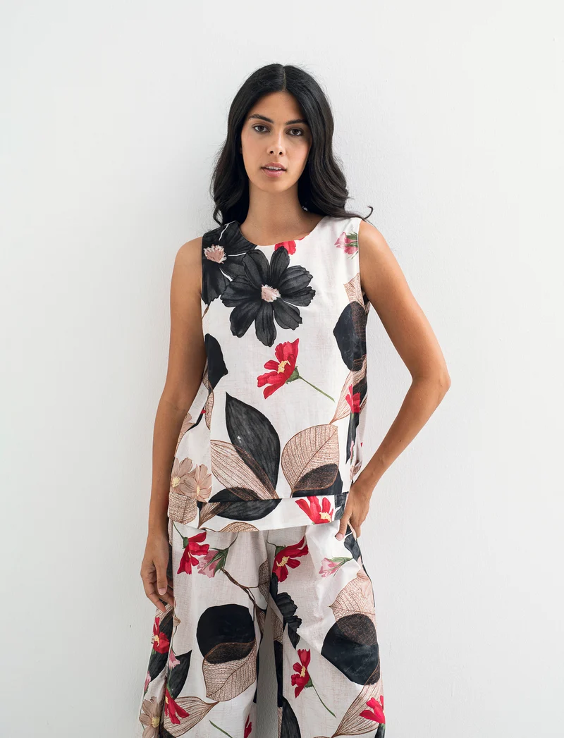 Top in cotone stampato - var 1