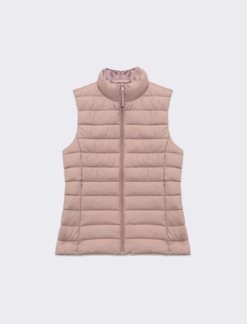 Giubbotto smanicato imbottito da donna - Rosa antico