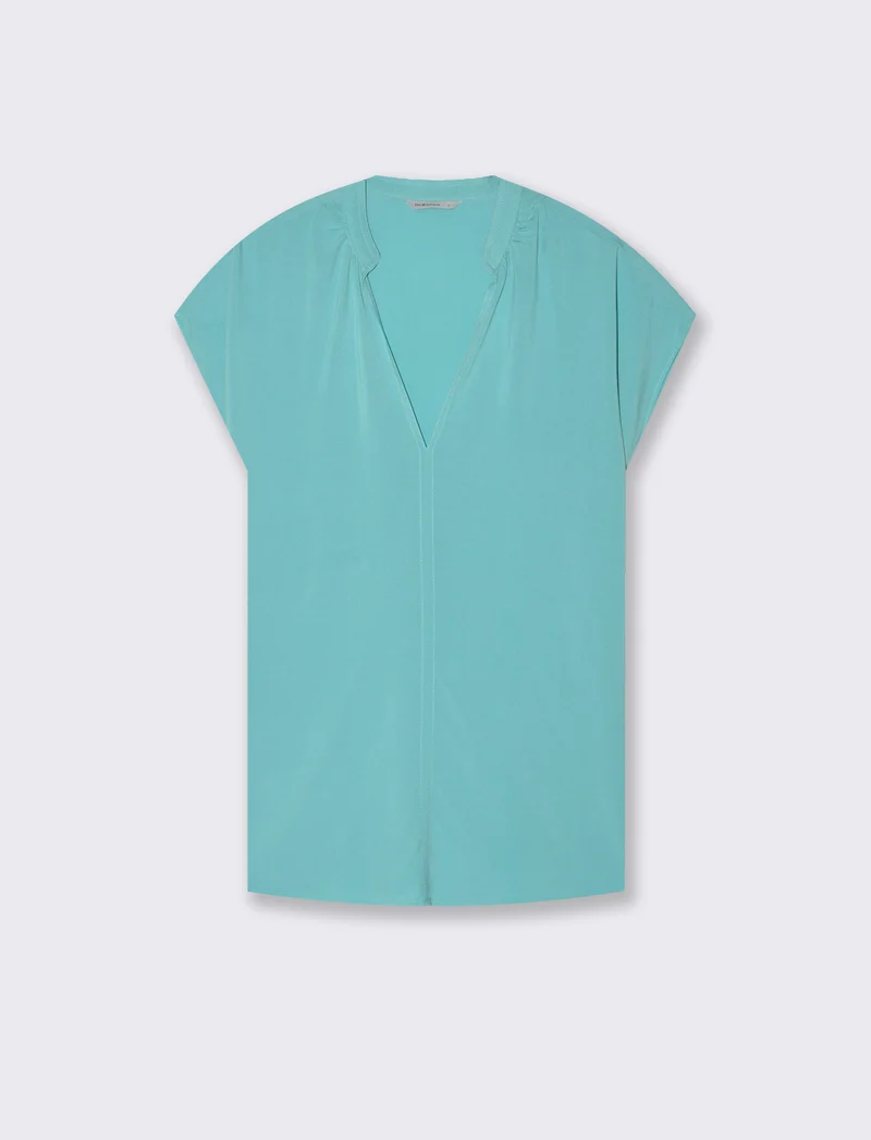 Casacca con scollo a v da donna - Turchese