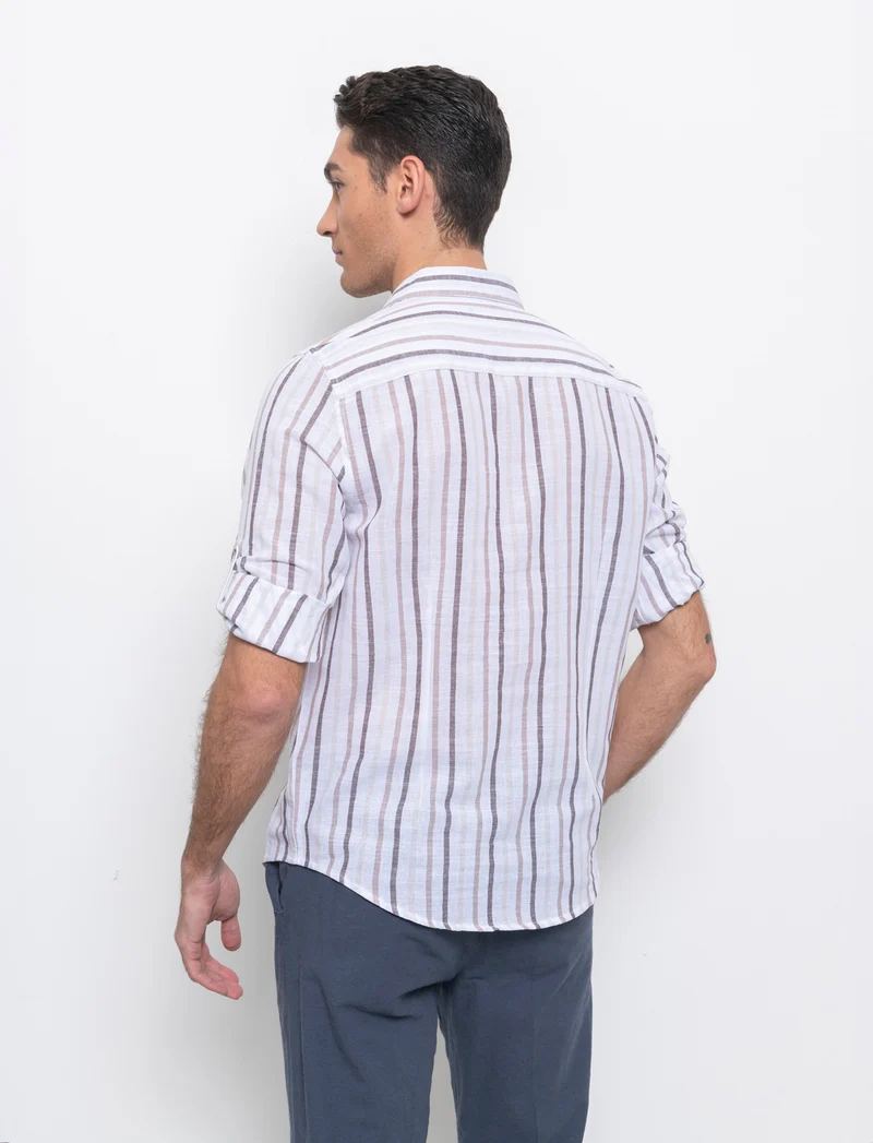 Camicia a righe da uomo - Beige