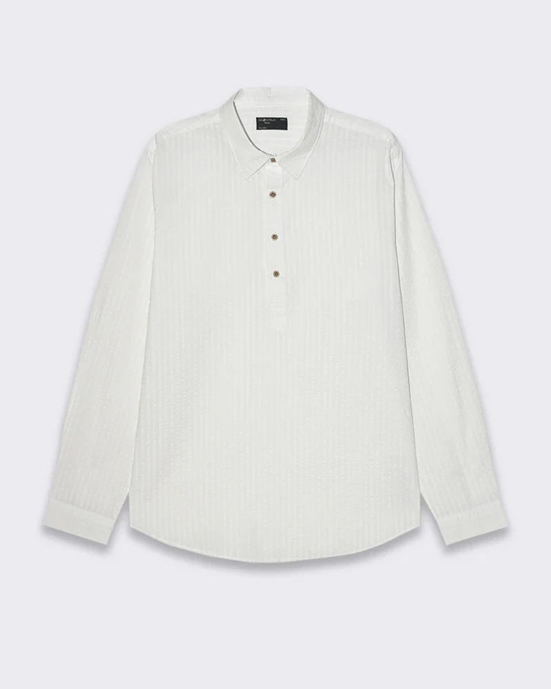 Casacca in tessuto seer sucker da uomo - Bianco