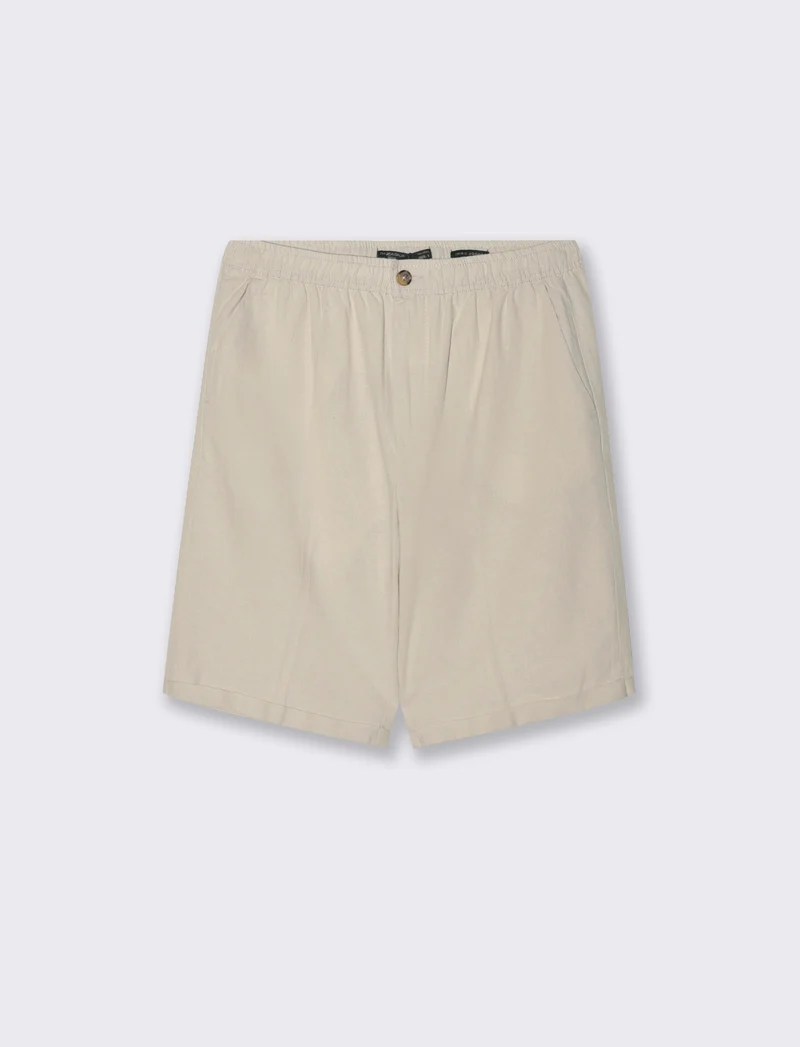 Bermuda vita jogger misto lino da uomo - Grigio ghiaccio