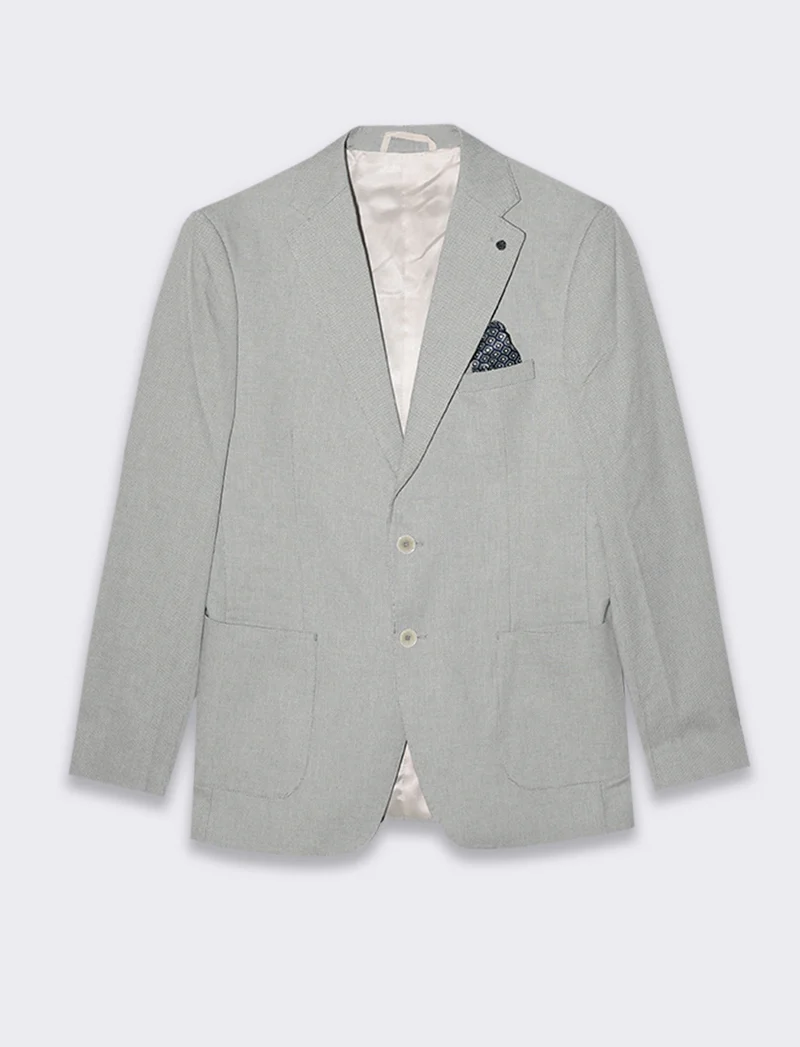Blazer da completo struttura oxford da uomo - Beige ecru