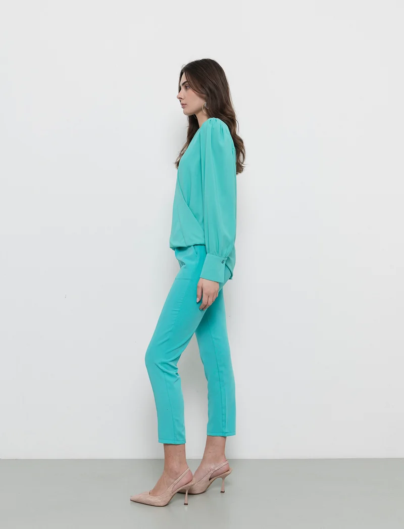 Pantalone regular fit da donna - Verde acqua