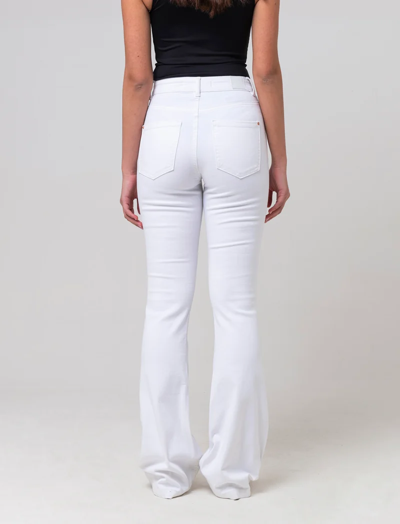 Denim bootcut regular waist da donna - Bianco