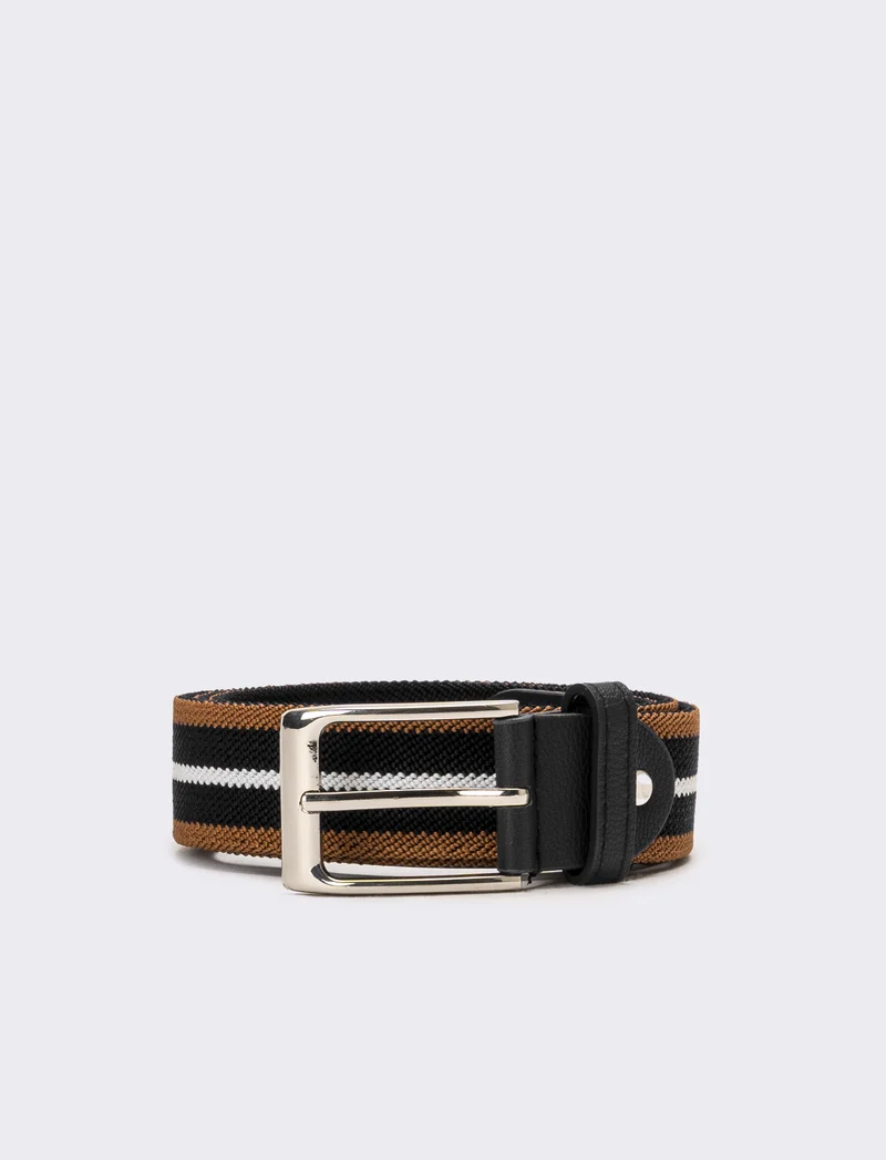 Cintura uomo con riga - Nero