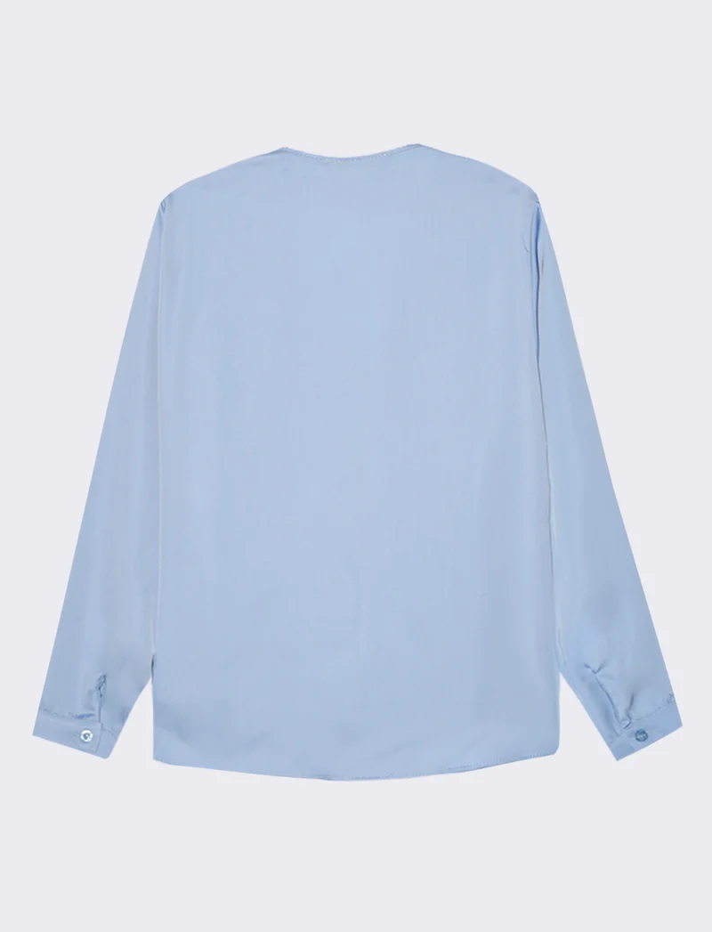 Casacca con rouches - Azzurro cielo