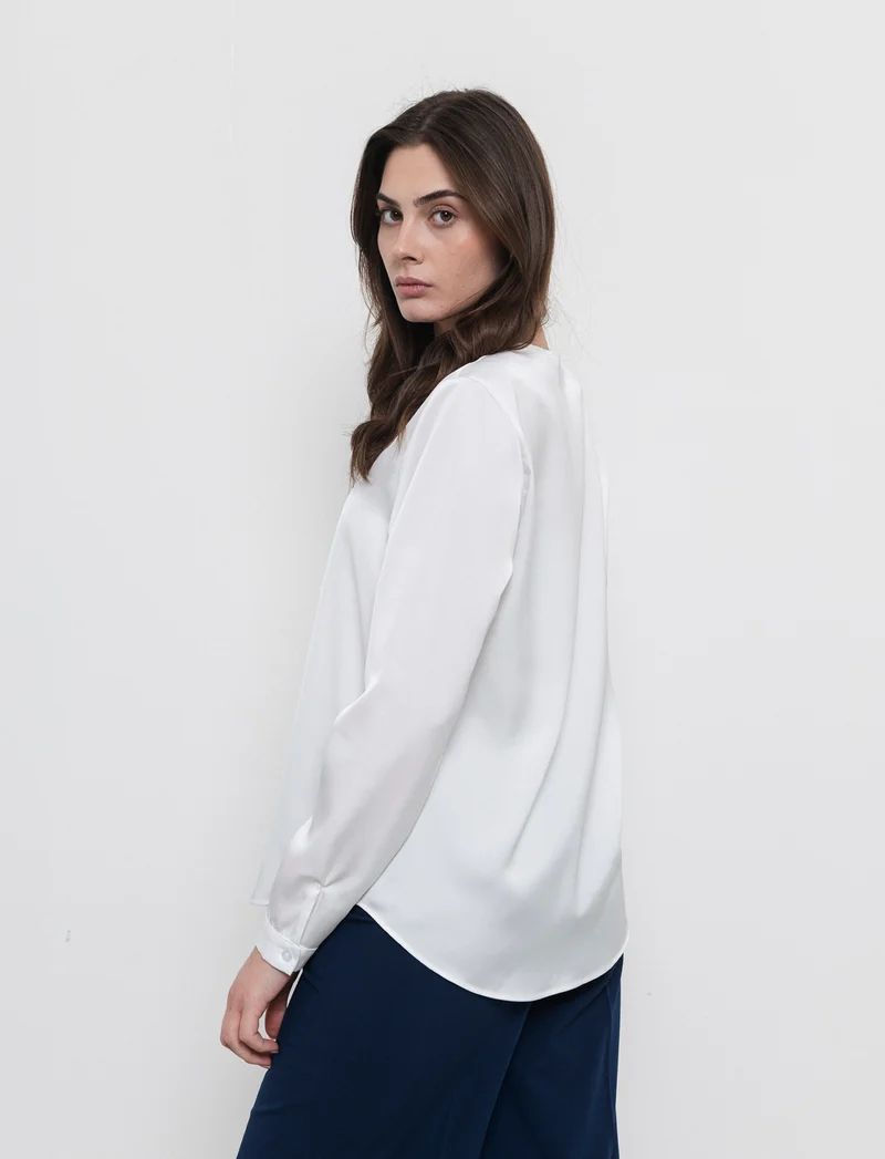 Casacca con rouches - Bianco latte