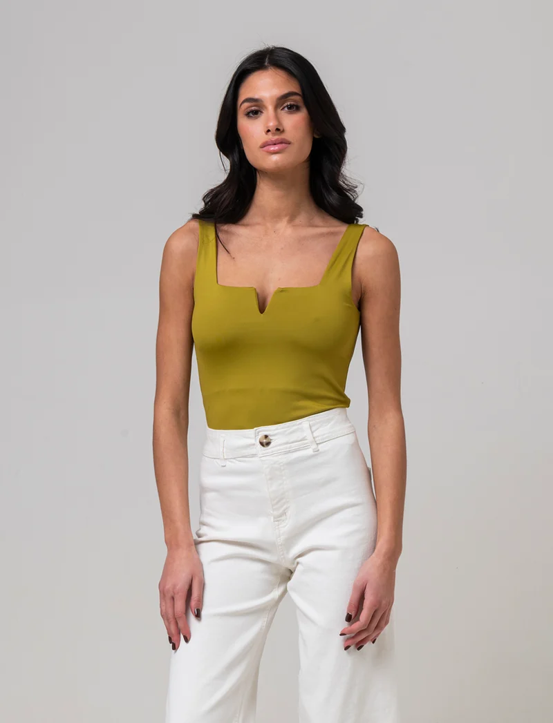 Top con spallina larga da donna - Verde pistacchio